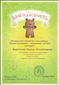 Благодарность за организацию проведения игры-конкурса "Русский медвежонок - 2017".