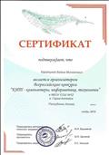 Сертификат организатору Всероссийского конкурса "КИТ - компьютеры, информатика, технологии".